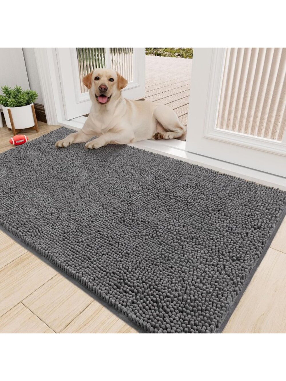 Extra Large Dog Door Mat for Muddy Paws, 72"x48", Durable Mud Mat, Dark Grey
